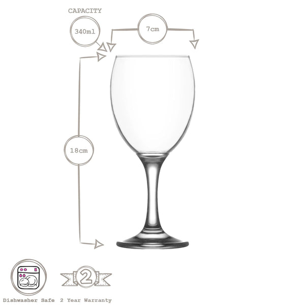 Nicola Spring 340ml Empire Wine Glasses - Pack Of Six