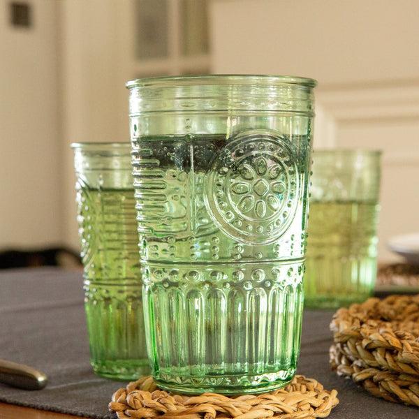 Nicola Spring 340ml Green Romantic Highball Glasses - Pack Of Four