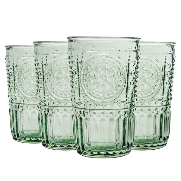 nicola spring 340ml Green Romantic Highball Glasses - Pack of Four
