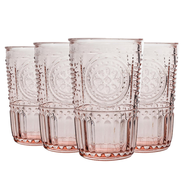 nicola spring 340ml Pink Romantic Highball Glasses - Pack of Four