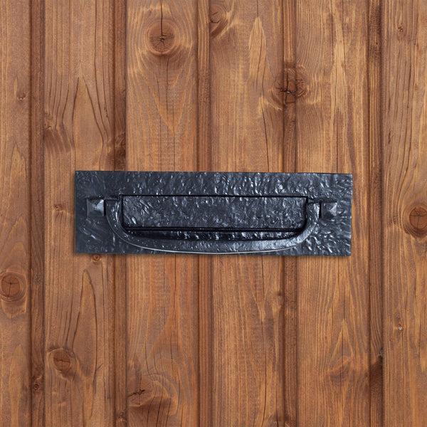 Nicola Spring 340mm X 105mm Black Antique Letter Plate With Knocker