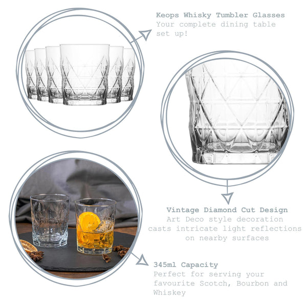 Nicola Spring 345ml Keops Whisky Glasses - Pack Of Six