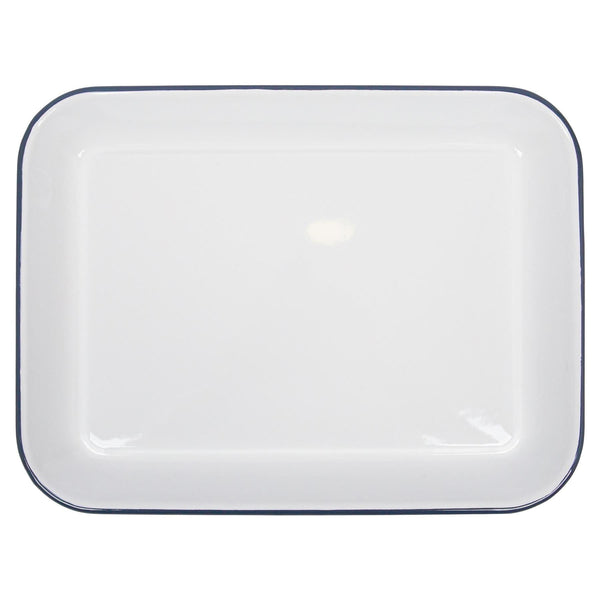 nicola spring 34cm x 26cm White Rectangle Enamel Hot Dog / Baking Tray
