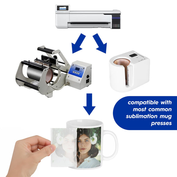 Nicola Spring 350ml Blank Stoneware Sublimation Mugs - White - Pack Of 6