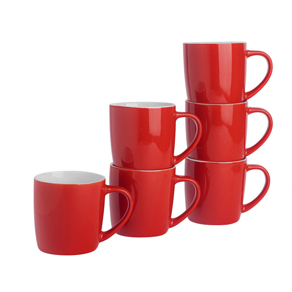 nicola spring 350ml Coloured Coffee Mugs - Pack of Six