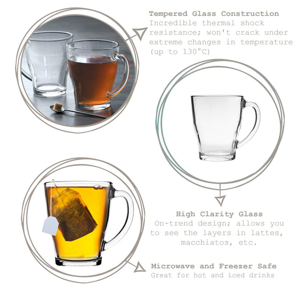 Nicola Spring 350ml Cosy Coffee Glasses - Pack Of Six