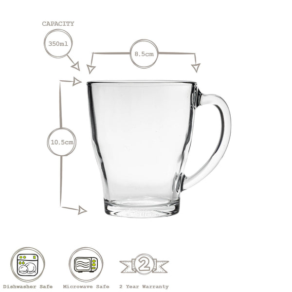 Nicola Spring 350ml Cosy Coffee Glasses - Pack Of Six