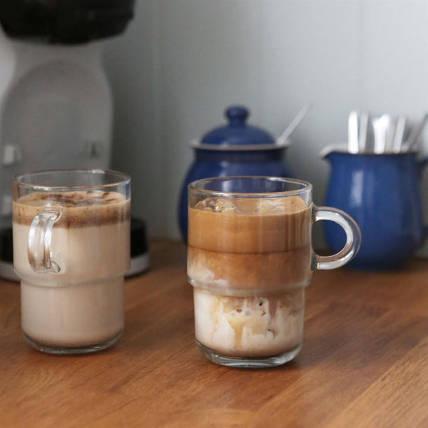 Nicola Spring 350ml Cozy Stacking Glass Coffee Cups - Pack Of Six