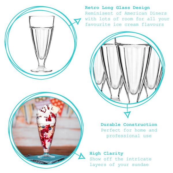 Nicola Spring 350ml Ice Cream Sundae Glasses - Pack Of Four