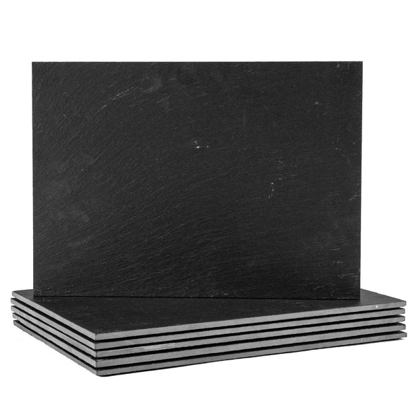 nicola spring 35cm x 25cm Black Rectangle Linea Slate Placemats - Pack of Six