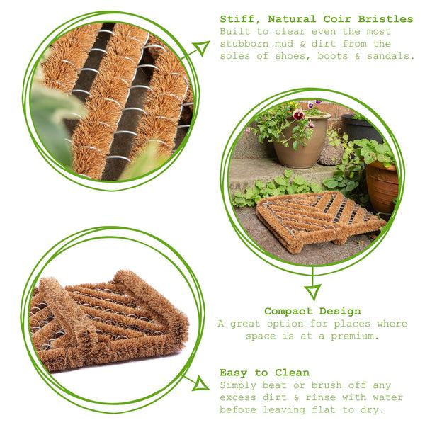 Nicola Spring 35cm X 30cm Natural Coir Scraper Door Mat
