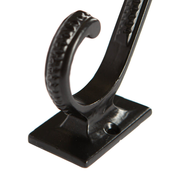Nicola Spring 35mm X 100mm Black Square Back Scroll Hat & Coat Hook