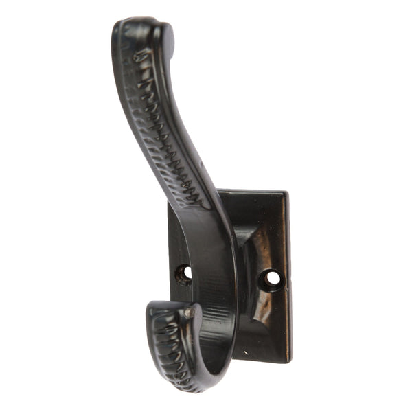 nicola spring 35mm x 100mm Black Square Back Scroll Hat & Coat Hook