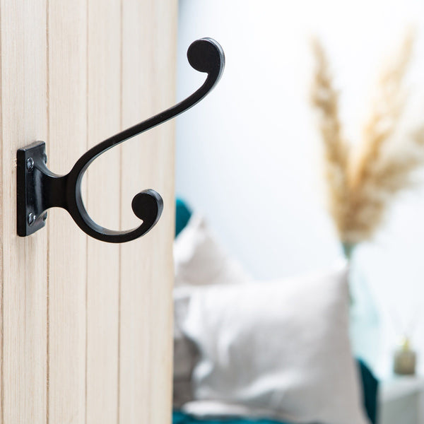 Nicola Spring 35mm X 105mm Black Square Back Hat & Coat Hook