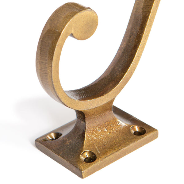 Nicola Spring 35mm X 105mm Brass Square Back Hat & Coat Hook