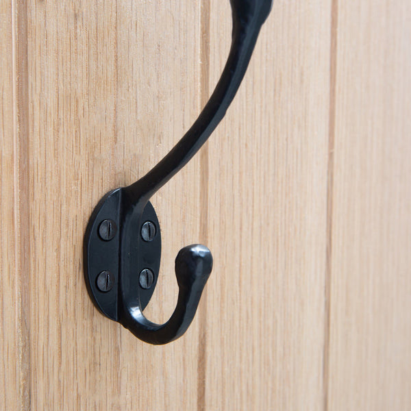 Nicola Spring 35mm X 125mm Black Rounded Hat & Coat Hook