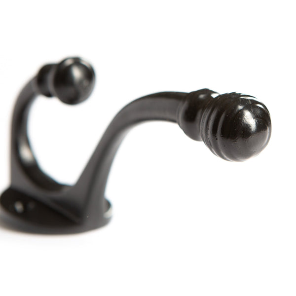 Nicola Spring 35mm X 135mm Black Ball End Hat & Coat Hook