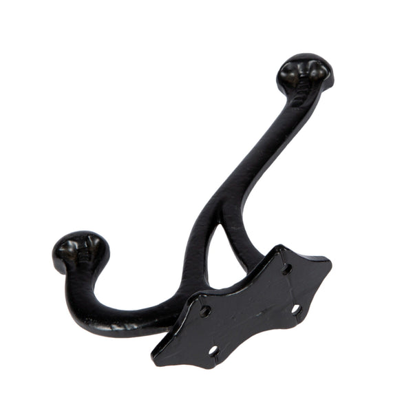Nicola Spring 35mm X 150mm Black Leaf Backed Hat & Coat Hook