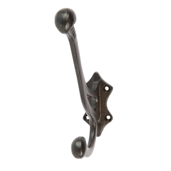 nicola spring 35mm x 150mm Black Leaf Backed Hat & Coat Hook
