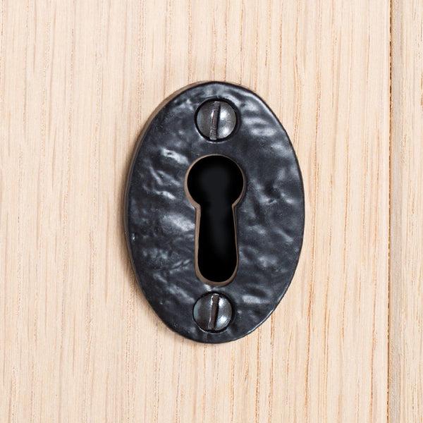 Nicola Spring 35mm X 50mm Black Rustic Escutcheon Plate