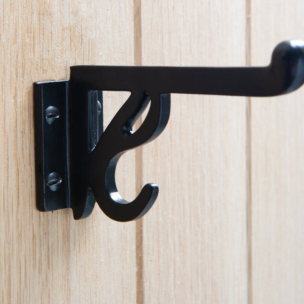 Nicola Spring 35mm X 70mm Black Ornate Flat Top Hat & Coat Hook