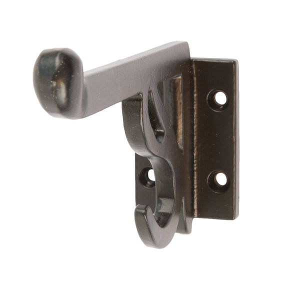 nicola spring 35mm x 70mm Black Ornate Flat Top Hat & Coat Hook
