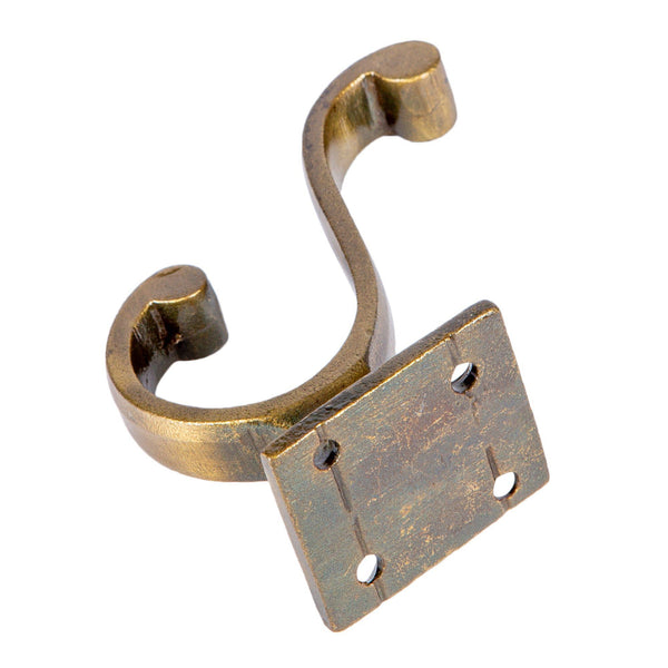Nicola Spring 35mm X 80mm Brass Square Back Hat & Coat Hook