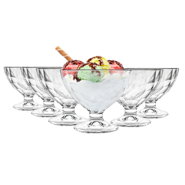 nicola spring 360ml Diamond Ice Cream Bowls - Pack of Six