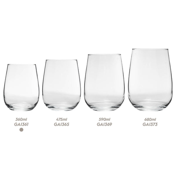 Nicola Spring 360ml Gaia Stemless Wine Glasses - Pack Of Six
