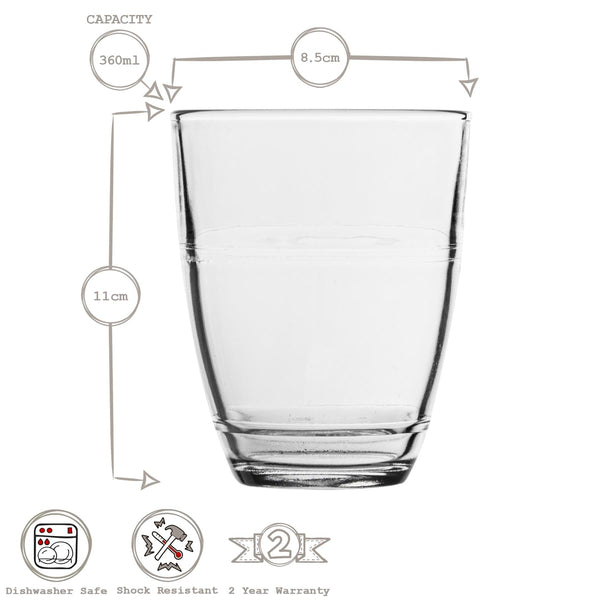 Nicola Spring 360ml Gigogne Highball Glasses - Pack Of 6