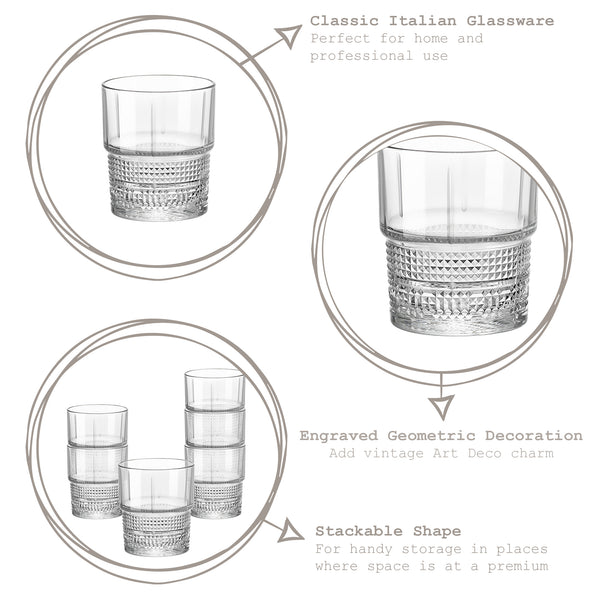 Nicola Spring 370ml Bartender Novecento Whisky Glasses - Pack Of Six