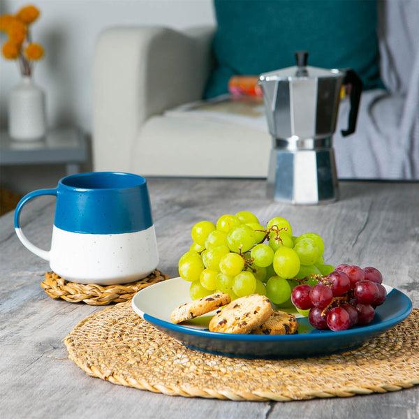 Nicola Spring 370ml Colour Block Flecked Stoneware Belly Mugs - Pack Of Four