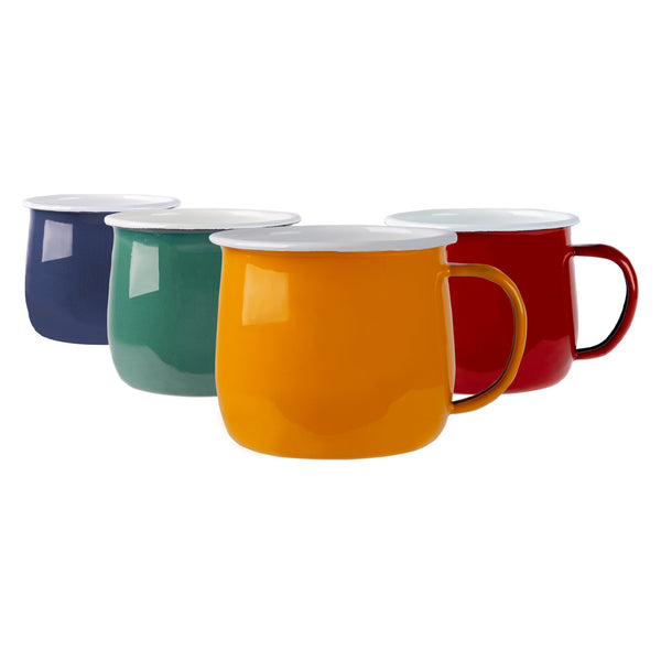 nicola spring 375ml Coloured Enamel Belly Mugs - 4 Colours