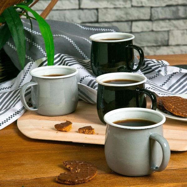 Nicola Spring 375ml Coloured Enamel Belly Mugs - Pack Of Six