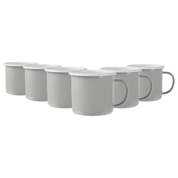 nicola spring 375ml Coloured Enamel Mugs - Pack of Six