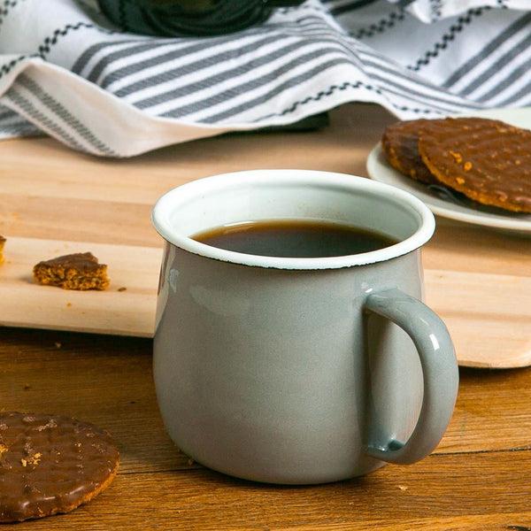 Nicola Spring 375ml Grey/Cream Enamel Belly Mugs - Pack Of Four