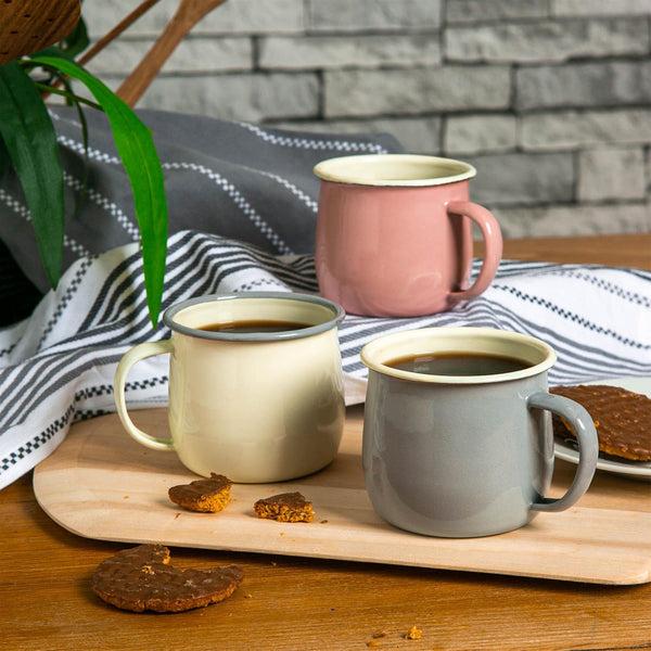 Nicola Spring 375ml Pastel Enamel Belly Mugs - Pack Of Six