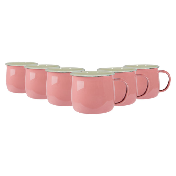 nicola spring 375ml Pastel Enamel Belly Mugs - Pack of Six