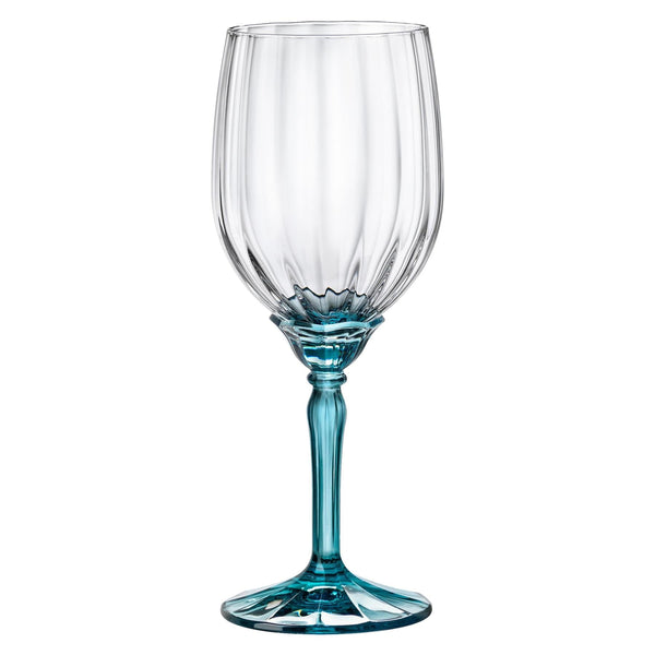 Nicola Spring 380ml Blue Florian White Wine Glasses - Pack Of Six