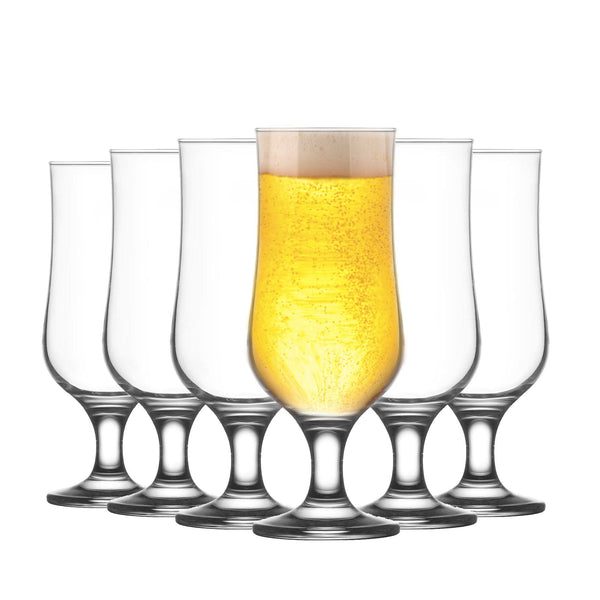 nicola spring 385ml Clear Nevakar Hurricane Beer Glasses - Pack of Six