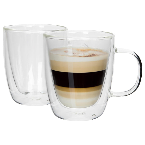 nicola spring 386ml Double-Walled Glass Coffee Cups Set - Pack of 2