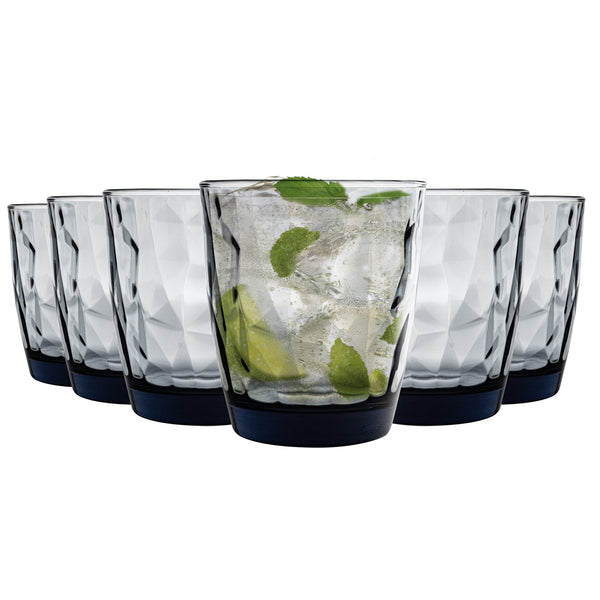 nicola spring 390ml Diamond Tumbler Glasses - Pack of Six