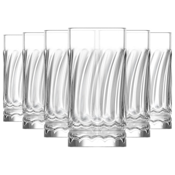 nicola spring 390ml Wave Highball Glasses - Pack of 6