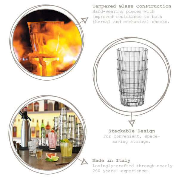 Nicola Spring 395ml Oxford Bar Stacking Highball Glasses - Pack Of Six