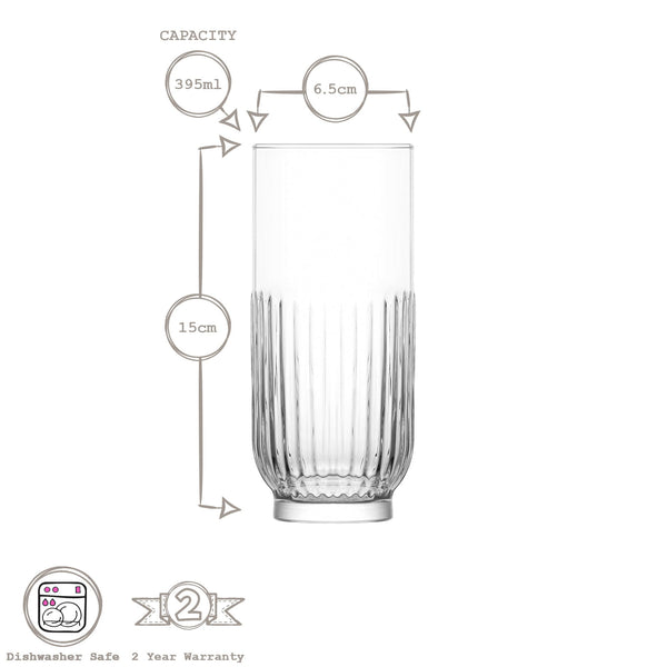 Nicola Spring 395ml Tokyo Highball Glasses - Pack Of Six