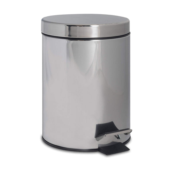 nicola spring 3L Chrome Round Stainless Steel Bathroom Pedal Bin