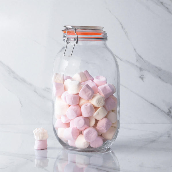 Nicola Spring 3L Classic Air Tight Glass Storage Jar + Four Free Coloured Seals