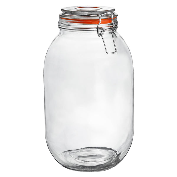nicola spring 3L Classic Air tight Glass Storage Jar + Four Free Coloured Seals