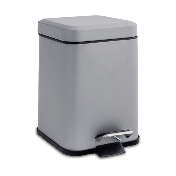 nicola spring 3L Matt Grey Square Bathroom Pedal Bin