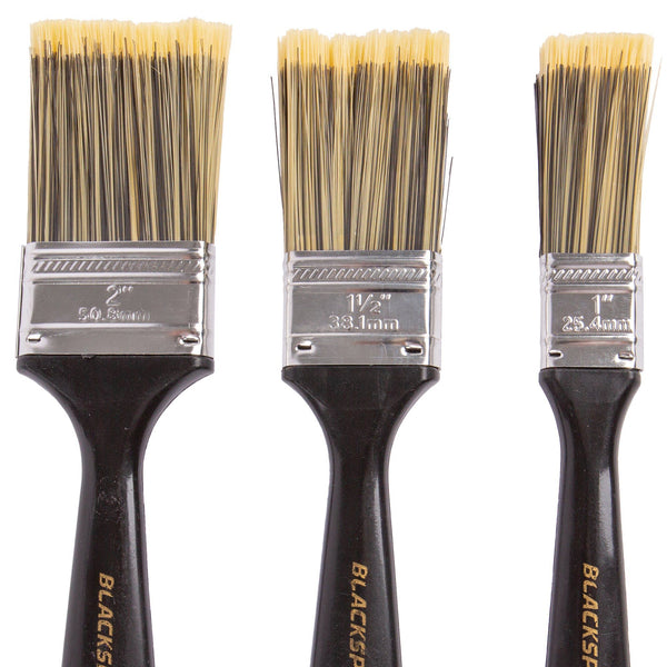 Nicola Spring 3pc Black Plastic DIY Paint Brush Set
